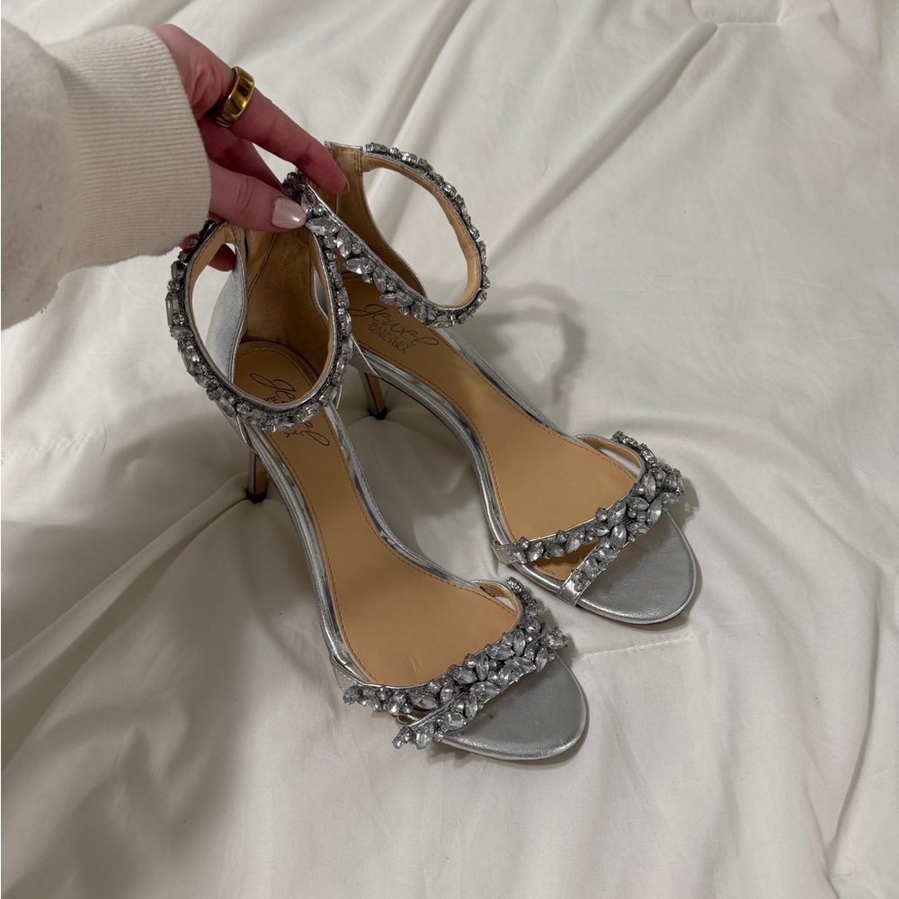 Chic Silver Embellished Women's Heels